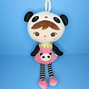 MeToo Panda Girl Angela 18" Plush Doll Pink Shoes